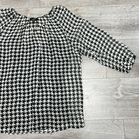NWT Talbots 100% Silk Houndstooth Blouse with Black Camisole S - Picture 6 of 15